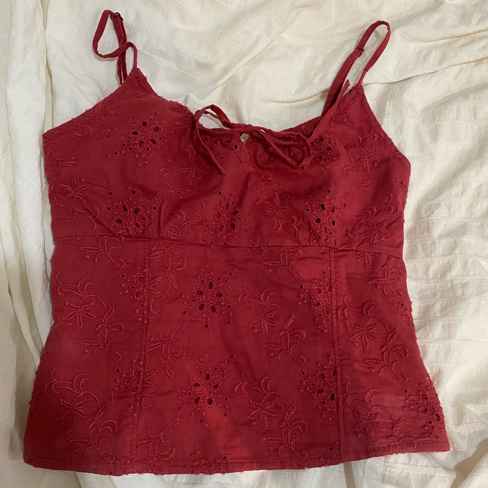 NWOT Red Tie top